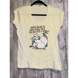 Vintage JM Collectables Larry Wright Cat Cartoon Comic Strip Shirt Small USA